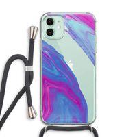 Zweverige regenboog: iPhone 11 Transparant Hoesje met koord