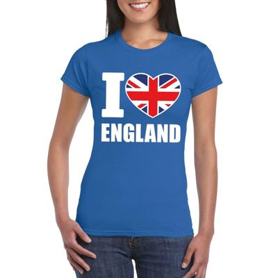 I love England supporters t-shirt - voor dames - blauw - Engeland thema - landen - kleding