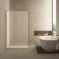 Wiesbaden Inloopdouche 100x200 cm - Helder Glas & Messing