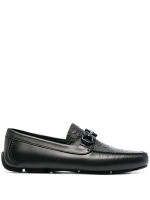 Ferragamo mocassins à logo - Noir