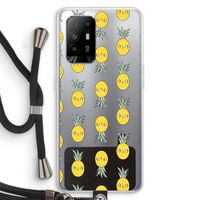 Ananas: Oppo A95 5G Transparant Hoesje met koord
