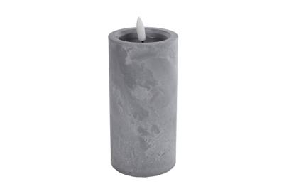 Kaars Ivar L 1-pit betonkleur LED/kunststof 2xAA excl. batterij 7,5x7,5x17,5cm