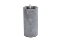 Kaars Ivar L 1-pit betonkleur LED/kunststof 2xAA excl. batterij 7,5x7,5x17,5cm - thumbnail