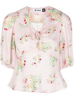 Rixo chemise fleurie à manches crop - Rose