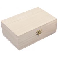 Houten kistje met sluiting en deksel - 15 x 10 x 5.5 cm - Sieraden/spulletjes/sleutels