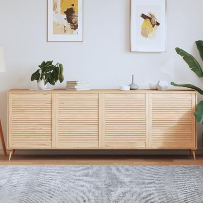 Kastdeuren met lamellen 4 st 69x59,4 cm massief grenenhout