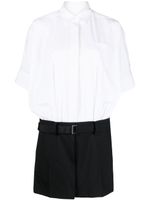 sacai robe Thomas Mason en coton - Blanc