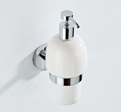 Zeepdispenser SaniClear Shine | Wandmontage | Messing | Rond | Chroom