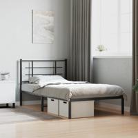 Bedframe met hoofdbord metaal wit 100x190 cm