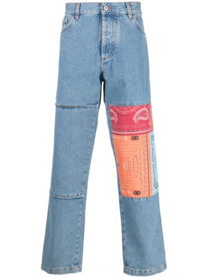 Marcelo Burlon County of Milan jean droit à détails de patchs - Bleu