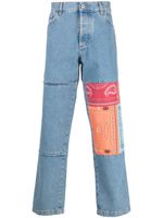Marcelo Burlon County of Milan jean droit à détails de patchs - Bleu