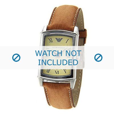 Armani horlogeband AR-0235 Leder Bruin 21mm