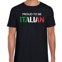 Italie Proud to be Italian landen t-shirt zwart heren 2XL  - - thumbnail