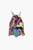 Haltertop met bloemen - BLACK - XL