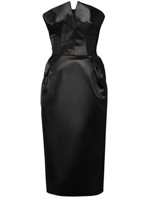 Maison Margiela robe mi-longue Cintzed en satin - Noir