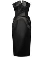 Maison Margiela robe mi-longue Cintzed en satin - Noir