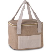 Kleine koeltas jute/canvas naturel 20 cm 5 liter - thumbnail