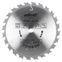 Wolfcraft 6346000 Cirkelzaagblad 184 x 20 x 1.8 mm Aantal tanden: 24 1 stuk(s) - thumbnail