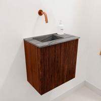 Toiletmeubel Mondiaz Joya Dlux | 40 cm | Meubelkleur Ruby | Faye wastafel Sombra Wasbak Links | Zonder kraangat(en)