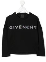 Givenchy Kids t-shirt à logo strassé - Noir