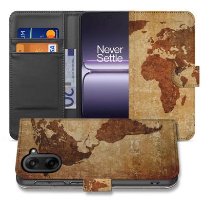 Bookcase OnePlus Nord CE 5 Wereldkaart Met Pasjes