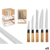 Messen Set Kinvara Bruin Metaal Bamboe (12 Stuks)