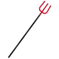 Funny Fashion Duivel Trident/Drietand vork - 113 cm - rood - plastic - verkleed accessoires - thumbnail