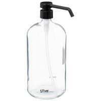 Zeeppompje/zeepdispenser van glas - transparant - 1 liter   -