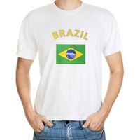 Wit t-shirt Brazilie heren - thumbnail