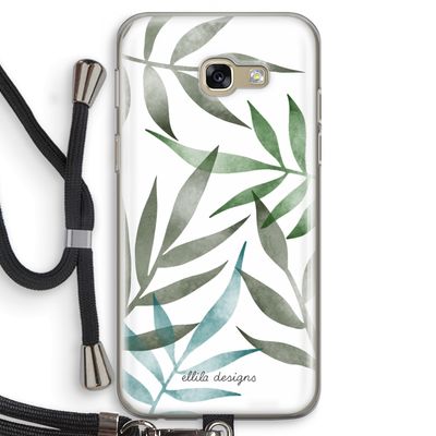 Tropical watercolor leaves: Samsung Galaxy A5 (2017) Transparant Hoesje met koord