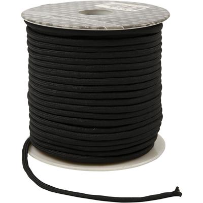 Creativ Company Polyester koord, dikte 4 mm, zwart, 40 m/ 1 rol