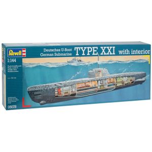 Duitse onderzeeër Type XXI met interieur 1:144