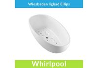 Wiesbaden Vrijstaande Whirlpool Ellips 180x90x58 cm Luchtsysteem Met Gunmetal Jets Wit - thumbnail