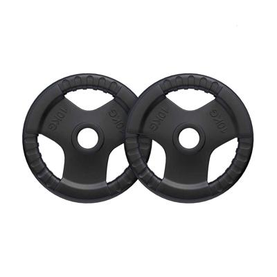 2 x 10 kg Olympische halterschijf Gripper Gietijzer rubber coating - 50/51 mm