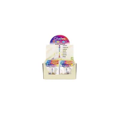 Edelstenen Chakra Displayset met Buidel (24 maal 7 stenen)