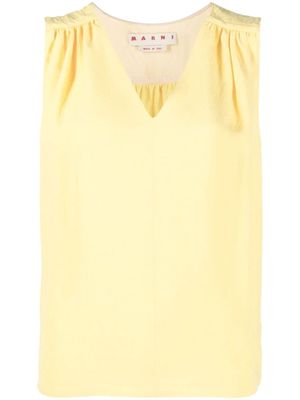 Marni haut en jacquard à fronces - Jaune