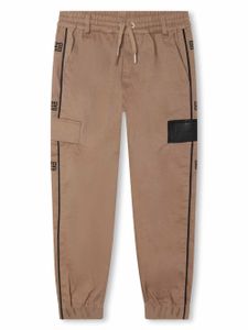 Givenchy Kids pantalon en cuir à motif 4G brodé - Marron