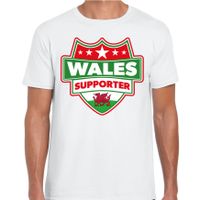 Welsh / Wales schild supporter t-shirt wit voor heren