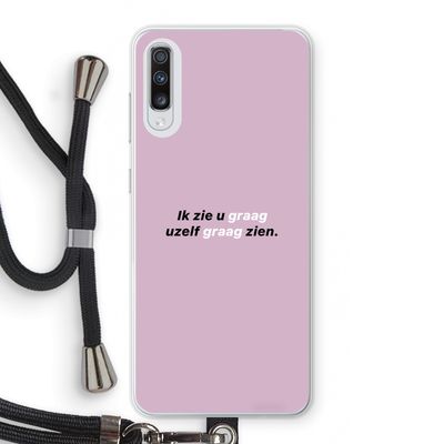 uzelf graag zien: Samsung Galaxy A70 Transparant Hoesje met koord