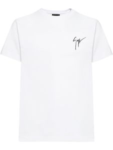 Giuseppe Zanotti t-shirt à logo brodé - Blanc