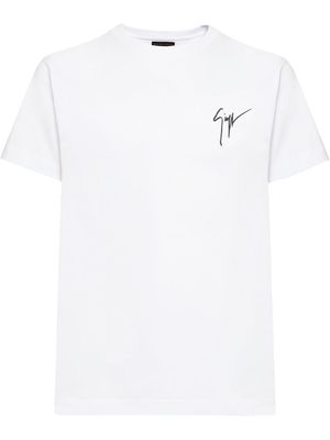 Giuseppe Zanotti t-shirt à logo brodé - Blanc