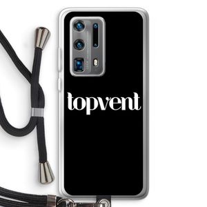 Topvent Zwart: Huawei P40 Pro Plus Transparant Hoesje met koord