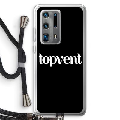 Topvent Zwart: Huawei P40 Pro Plus Transparant Hoesje met koord