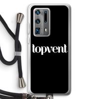Topvent Zwart: Huawei P40 Pro Plus Transparant Hoesje met koord