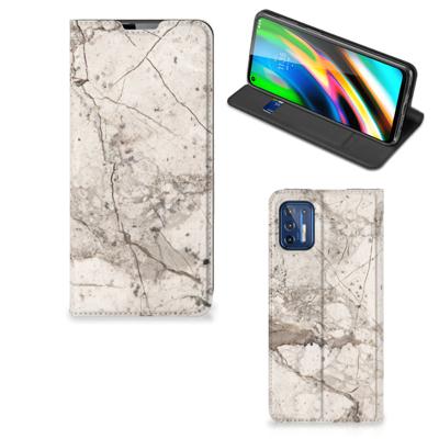Motorola Moto G9 Plus | Standcase | Marmer Beige
