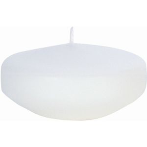 24x Witte grote drijfkaarsen 8 cm 8 branduren