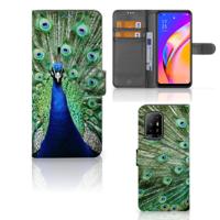 OPPO Reno5 Z | A94 5G | Telefoonhoesje | Met pasjeshouder | Pauw