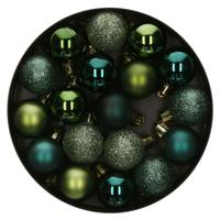 Atmosphera Kerstballen - 18ST - groen - glans en mat - thumbnail