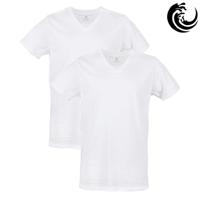 Vinnie-G Heren T-shirt V-hals Wit 2-pack-S