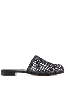 Ferragamo mules en cuir à design tressé - Noir